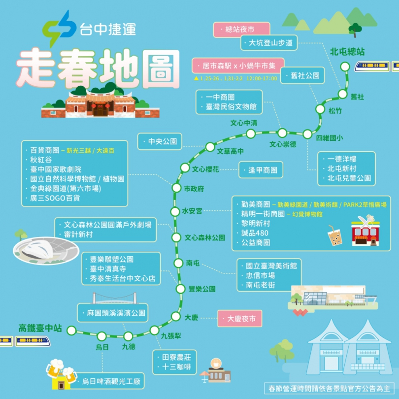 台中捷運推祈福地圖、走春地圖   新春按圖索驥輕鬆出遊