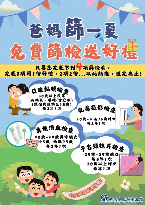 父親節做癌篩送健康！新北萬份實用好物等您拿