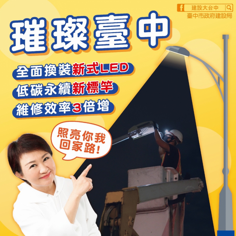 審計報告中市推動路燈維管有成   建設局：效率3倍增 增亮有感升級！