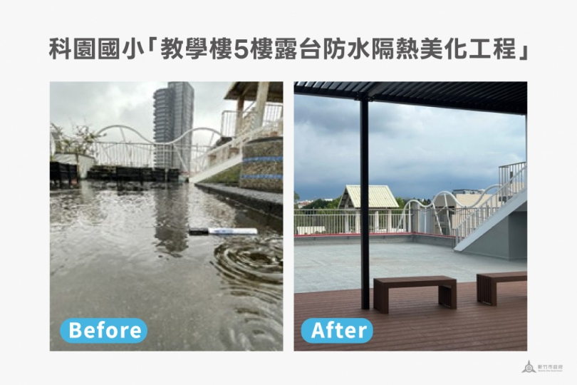 新竹市竹科攜手打造安全舒適校園   科園國小教學樓五樓露臺整建完工啟用