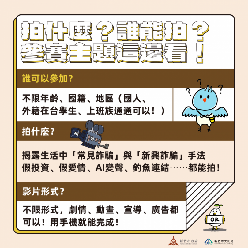 總獎64萬元   新竹市「2025反詐視界」全國影片競賽徵件倒數計時   有本事就來拿！