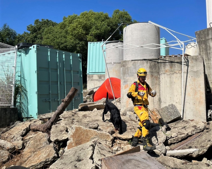 新竹市辦IRO國際搜救犬認證   7縣市18隻培訓犬參與