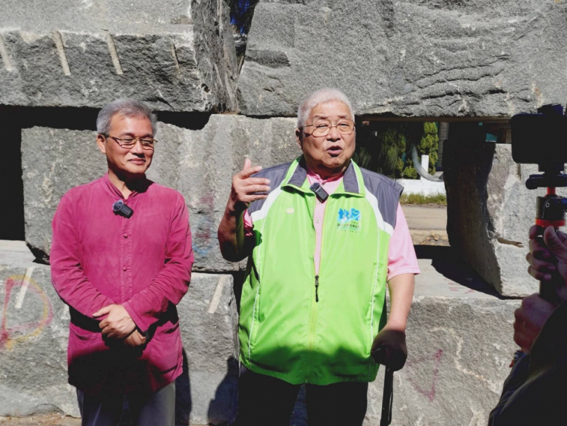 柬埔寨台商林家民捐花崗石 助玻璃廟建巨石擋風牆