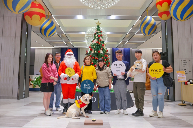 嘉義福容 voco首創全台耶誕毛孩點燈 聯手「鐵雄」萌力助浪浪