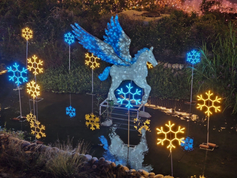 迎耶誕、跨年與元宵！水利局點亮四大燈區  藍白冰河、飄雪效果打造最浪漫台中冬季