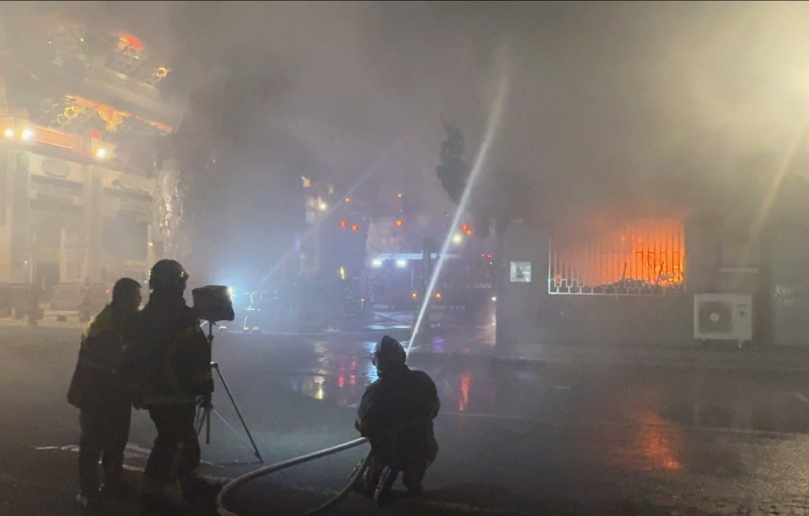 （影音）／北港武德宮清晨火警迅速撲滅　主殿未受損無人員及神像受損
