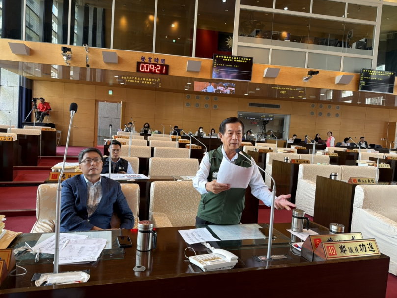 民進黨台中市議員鄭功進肯定第三分局重金阻詐、也憂心青少年犯罪率攀升