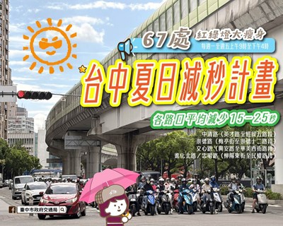 紅燈不用等那麼久中市67處路口試辦夏日號誌減秒停等少15至25秒
