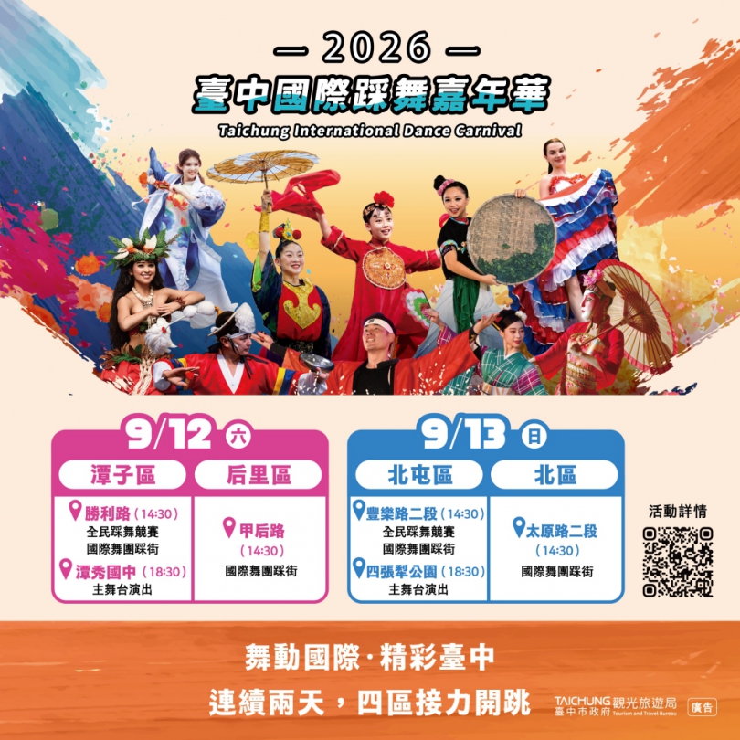 2026台中國際踩舞嘉年華集結亞洲頂尖團隊 街頭感受各國藝文魅力