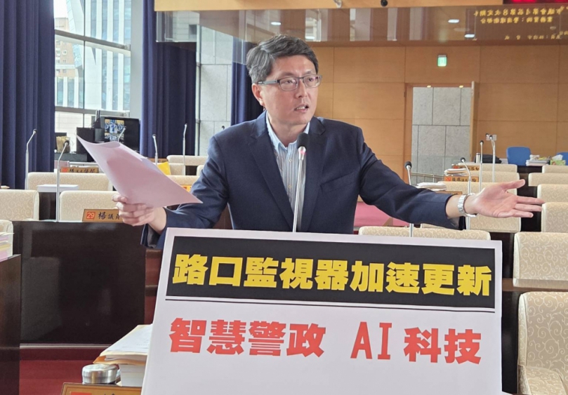 台中市路口監視器近8成是舊款  民進黨台中市議員林德宇要求加速降低類比鏡頭的配比  新建置的路口監視器應全面納入AI後雲端系統