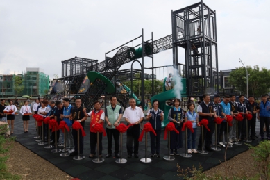 裝甲戰車造型遊戲場就在新竹縣   全國首座湖口公五特色公園公開亮相