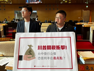 美國股匯震盪、公債殖利率飆升 民進黨台中市議員施志昌關注市府發債風險 呼籲審慎因應