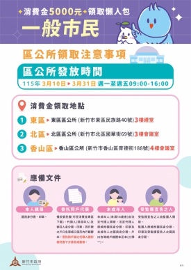 新竹人5000元消費金領了嗎？3/10起開放區公所臨櫃領取