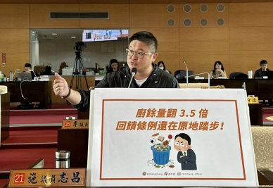 廚餘量暴增3.5倍回饋卻「看得到吃不到」？民進黨市議員施志昌為外埔請命：要求修法納入處理量回饋