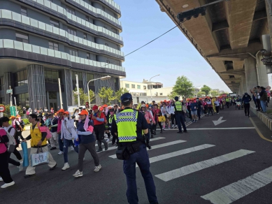 白沙屯媽祖進香團途經轄區清水警方全程實施彈性交通管制措施