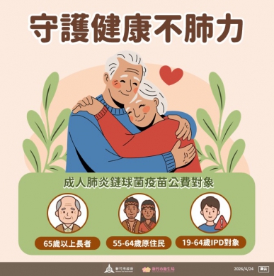 成人肺鏈疫苗升級  高虹安：一劑接種提升防護力