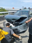 西濱快速道路南下157.4K處發生四車撞擊事故造成三傷